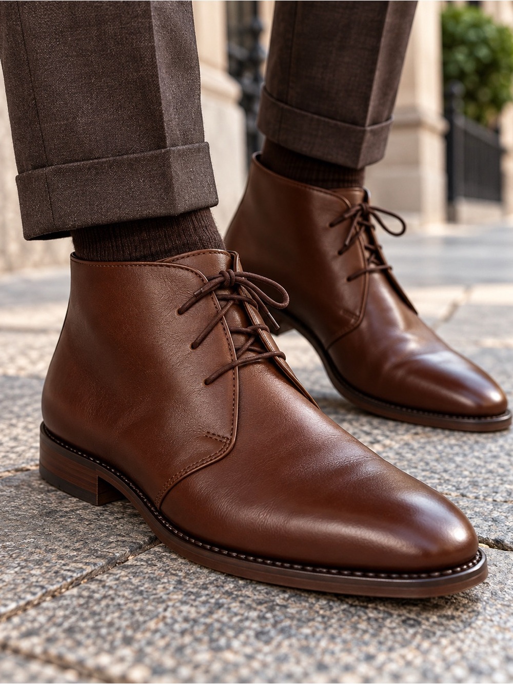 Sanders & Sanders Dublin Dark Brown Polished Leather Chukka Boots Mens Sz 11EE